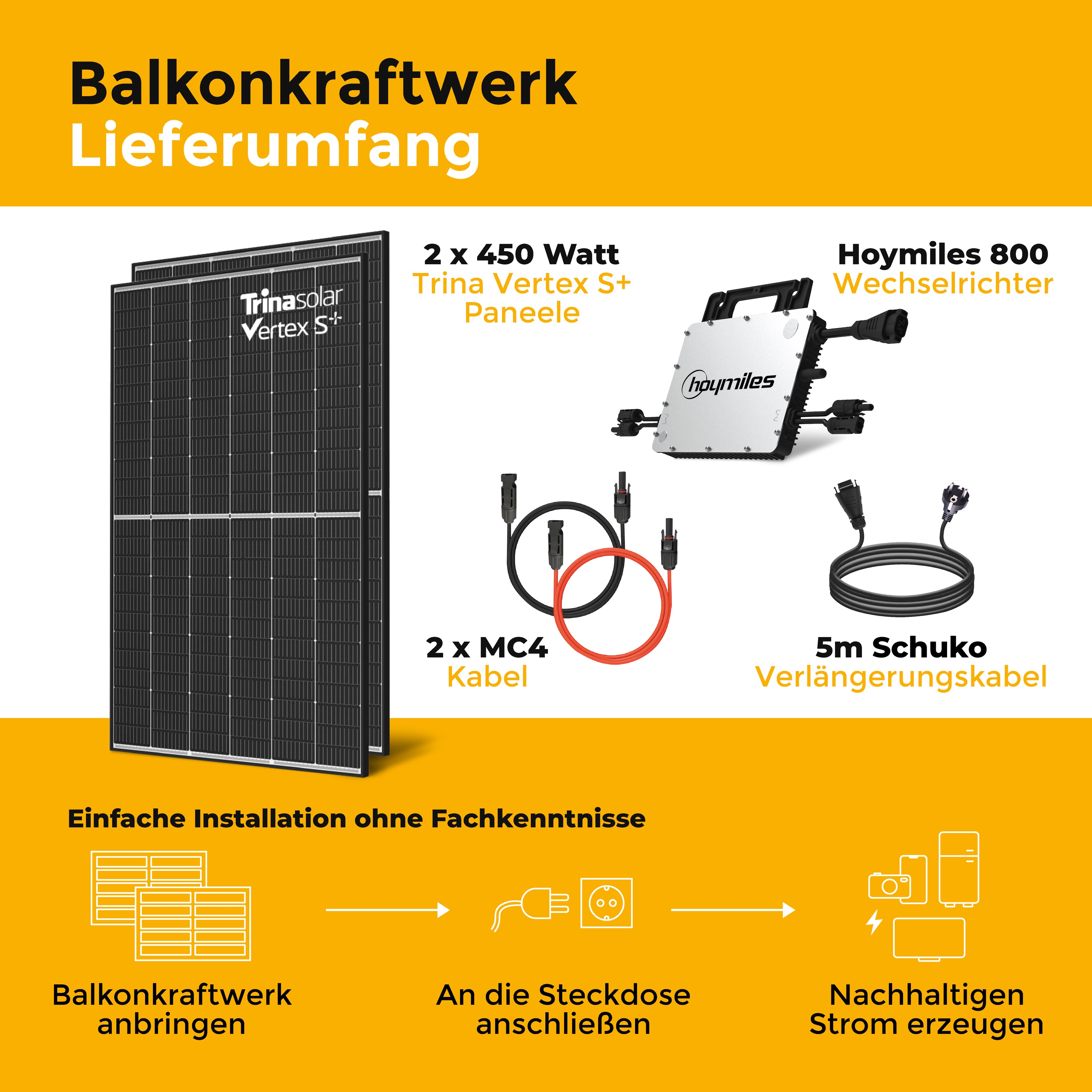 Premium Balkonkraftwerk 900 Watt